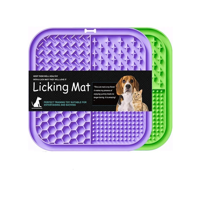 Calming Lick Mat for Dogs & Cats — Food Grade Silicone, Slow Feeder with Suction Cups